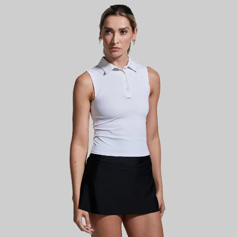 Women's Plus-Size Garments Victory Sleeveless Polo (White)