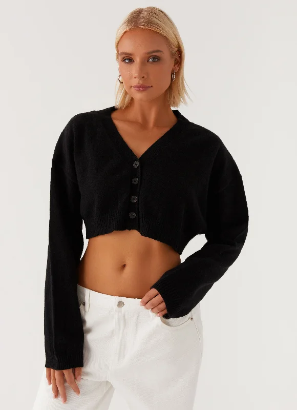 Women's Clothing Sale Endlessly Cropped Cardigan - Black