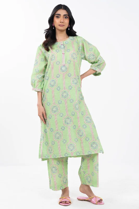 Women's Evening Apparel Stitched - 2 Pc Printed Khaddar Outfit