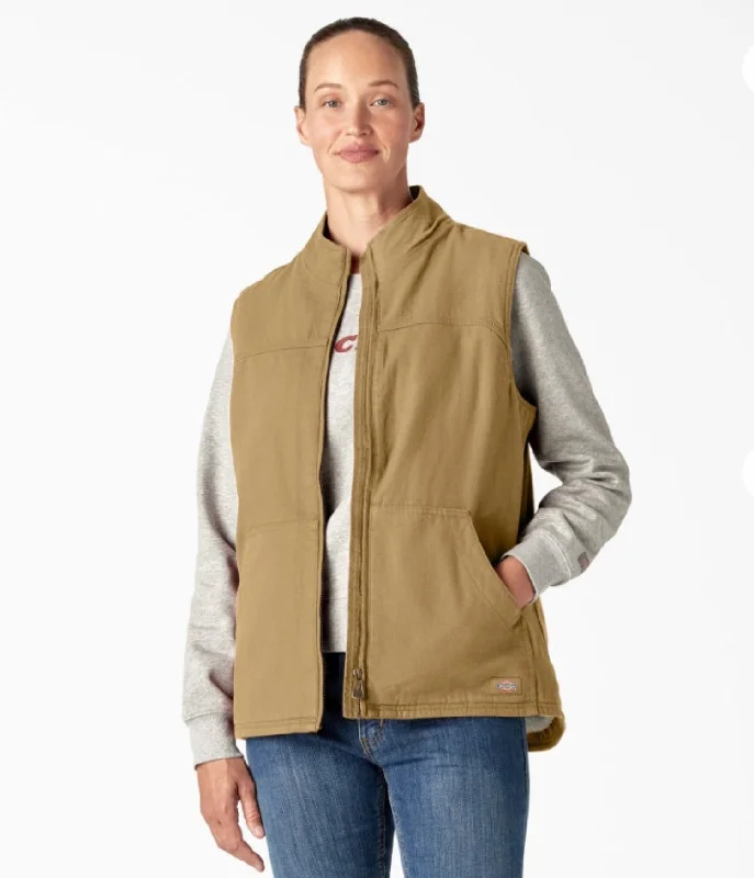 Eclectic Fashion Dickies Women's Sherpa-Lined Duck Full-Zip Vest