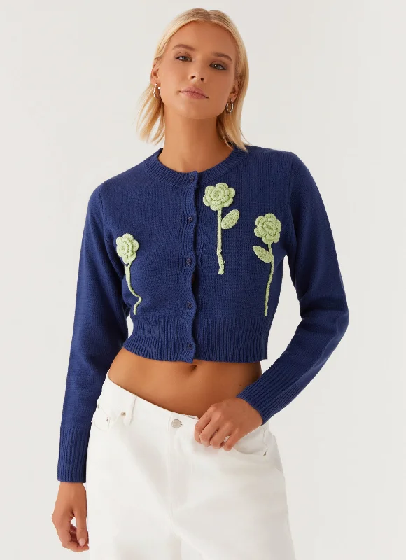 Women Fashion Everest Knit Cardigan - Navy