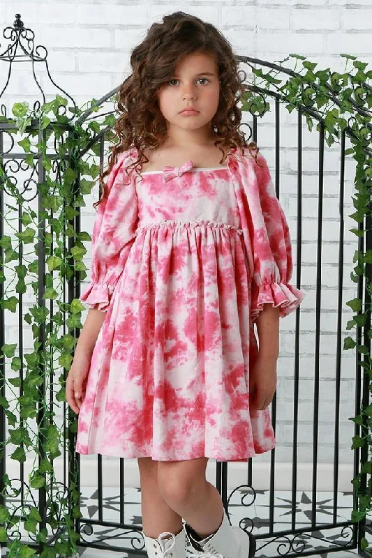 Exclusive Deals Online Pink Tie Dye Babydoll Dress