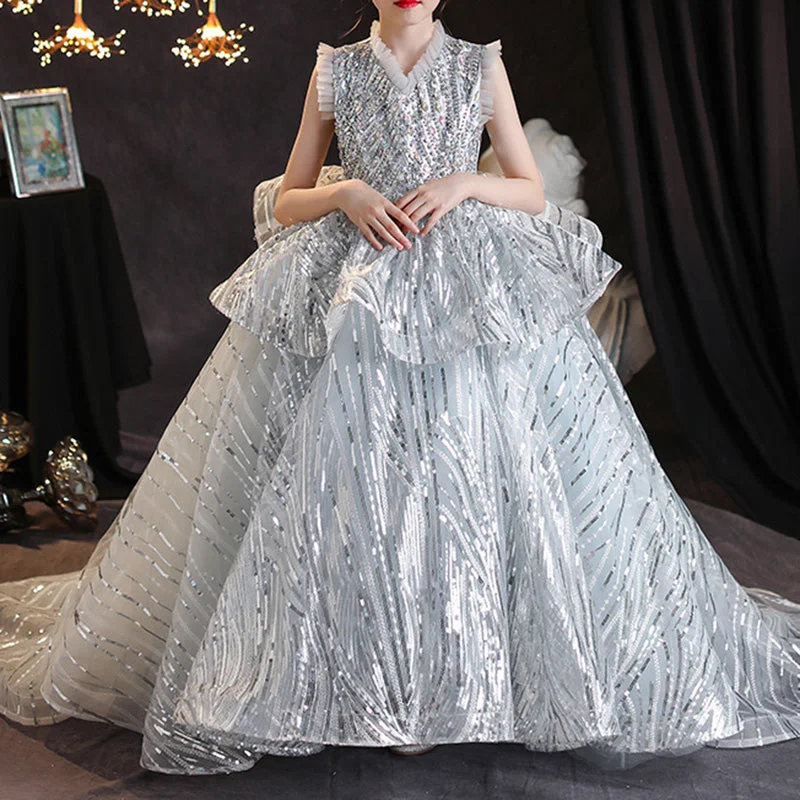 Sales Clothes Cute Baby Girl Beauty Pageant  Dress Toddler First Communion Princess Dress