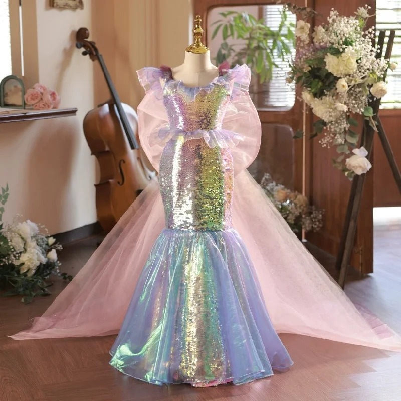 Women's Clothes For The Office Baby Girl Mermaid Puffy Dress Toddler Birthday Princess Dress