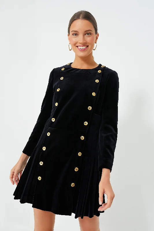 Trend Forward Threads Navy Velvet Whitney Dress