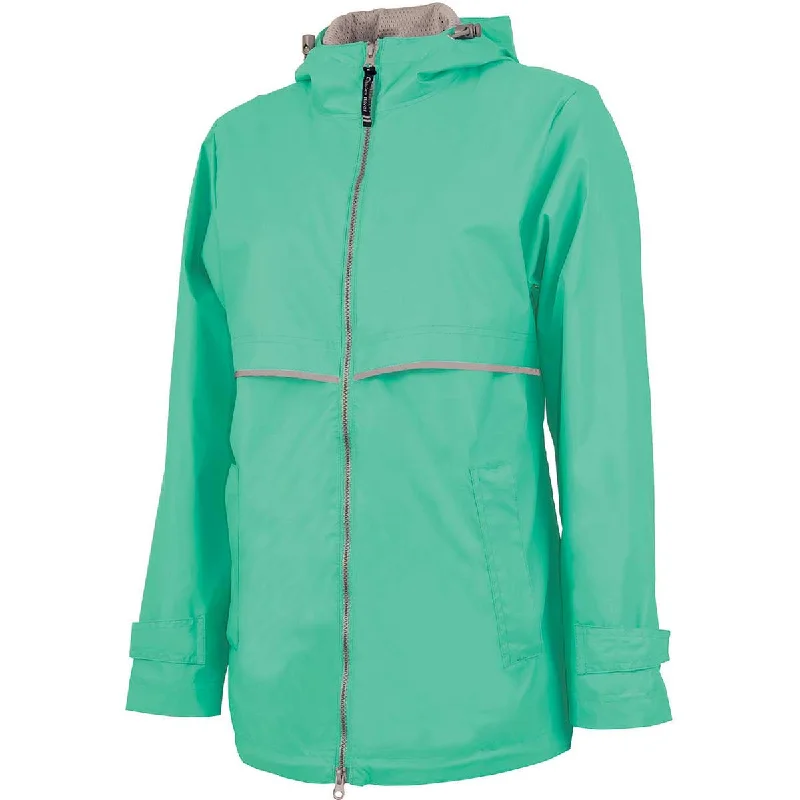 Women's Clothing Sale Online Charles River Women's Mint/Relfective New Englander Rain Jacket