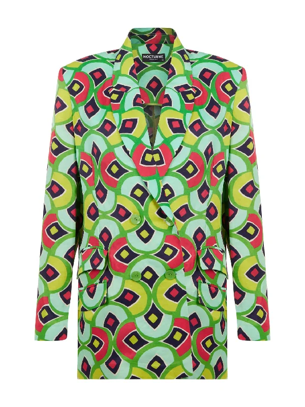 Discount Store Double-Breasted Print Jacket