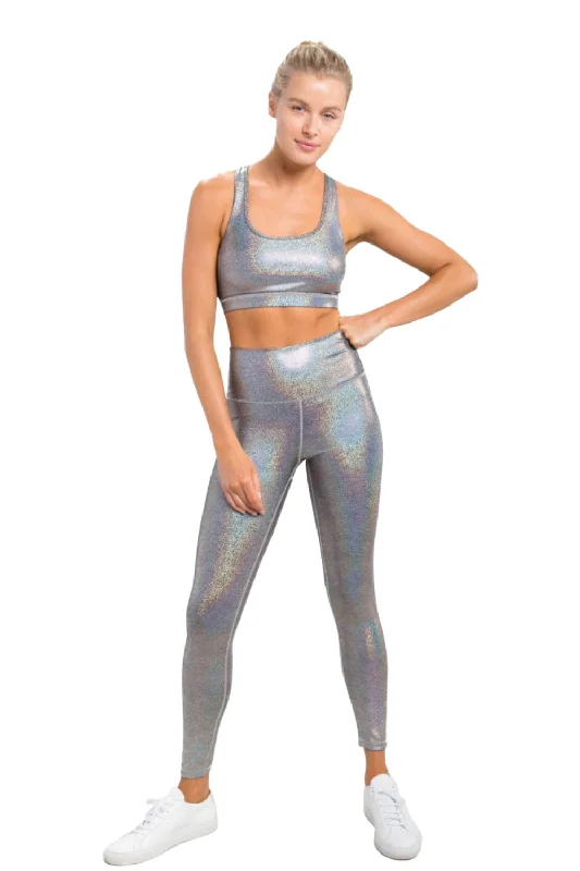 Women's Athletic Apparel Mono B Holographic Glitter High-Waisted Leggings APH-A0868